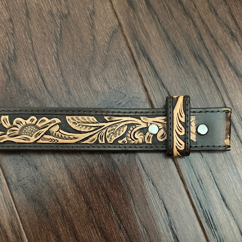 Nocona Brown Leather Western Belt 22 inches